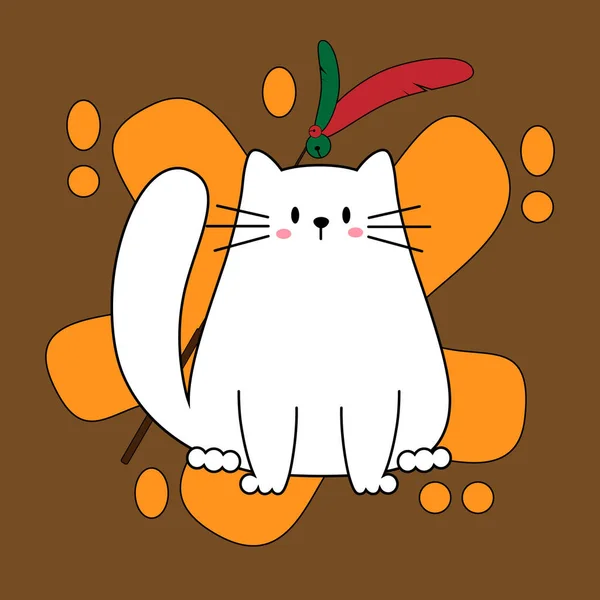 Cat 'in vektör illüstrasyon karakter tasarımı taslağı