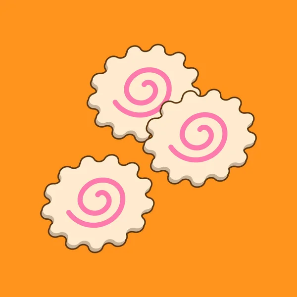 Narutomaki Japanese Surimi Fish Cakes Vector Illustration — 스톡 벡터