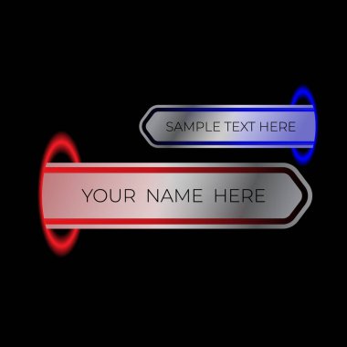Abstract name list with sample text. Name tag, name card, list of names and contact details. Dimensional gate Name banner labels on Dark background,Vector illustration.
