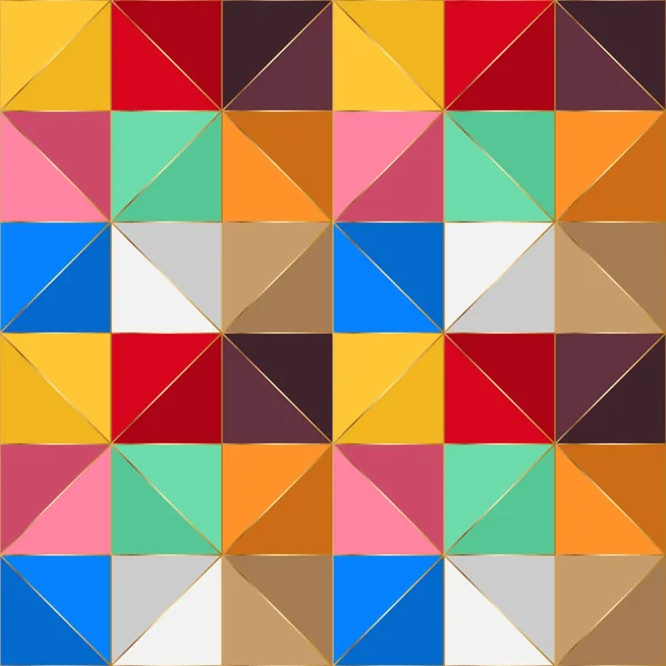 Geometrik şekillerin renkli deseni. Renkli mozaik pankart. Geometrik hipster retro arka planında metnin için yer var. Renkli üçgen arkaplan, Vektör illüstrasyonu.