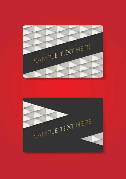 business card template design, 3d white abstract texture gold edge on a white background, Vector illustration.