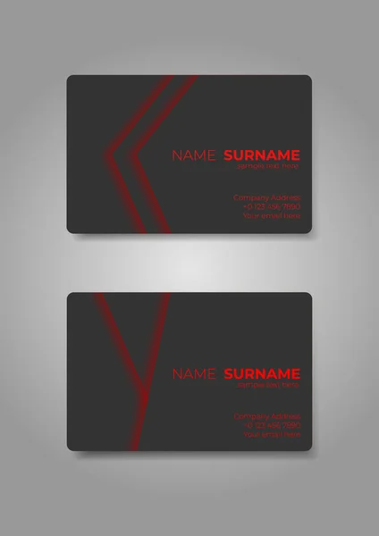 Business card template design, Orange neon design on a dark gray background.