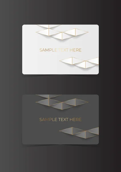 business card template design, 3d white abstract texture gold edge on a white background, Vector illustration.