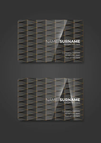 Kartvizit şablonu tasarımı, şeffaf bir arkaplanda gri desen, Vektör illüstrasyonu.