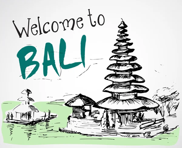 Un des temples de Bali - Indonésie — Image vectorielle