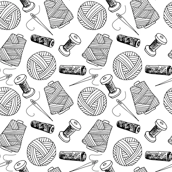 Seamless pattern with sewing thread — Stock Vector