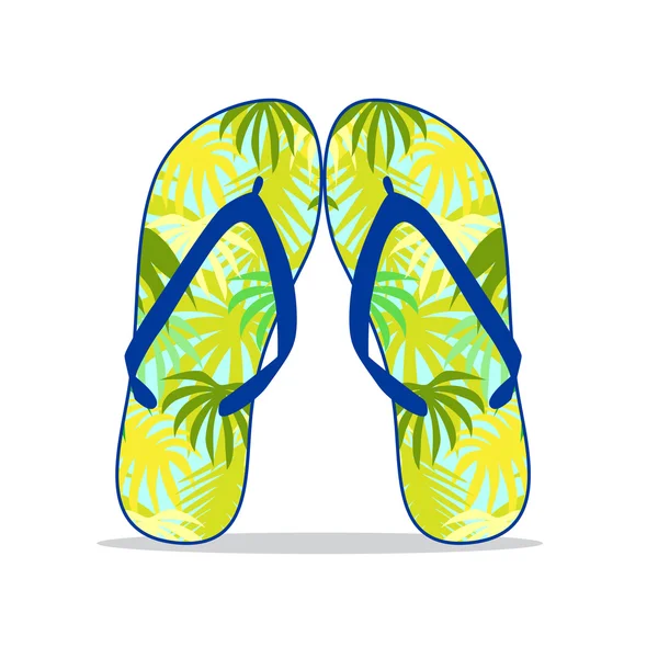 Colorful flip flop with summer pattern — Stock Vector