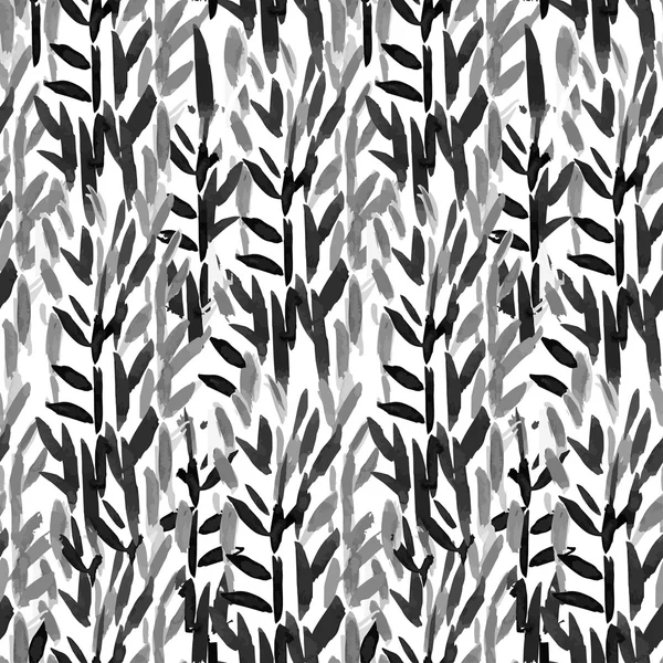 Handgezeichnetes nahtloses Muster mit Bambusstäben — Stockvektor