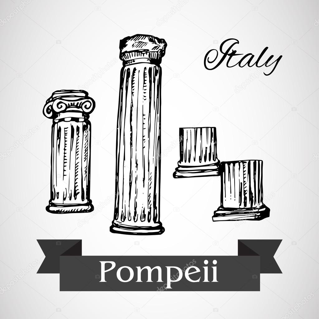 Ruins of Pompeii - vector