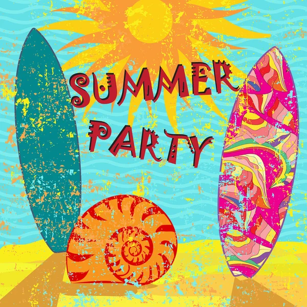 Cartão de festa de verão — Vetor de Stock