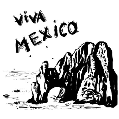 Arch of Cabo San Lucas - MEXICO vector clipart