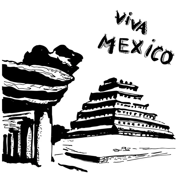 El Tajin romok, a Nichos piramis, Mexikó — Stock Vector