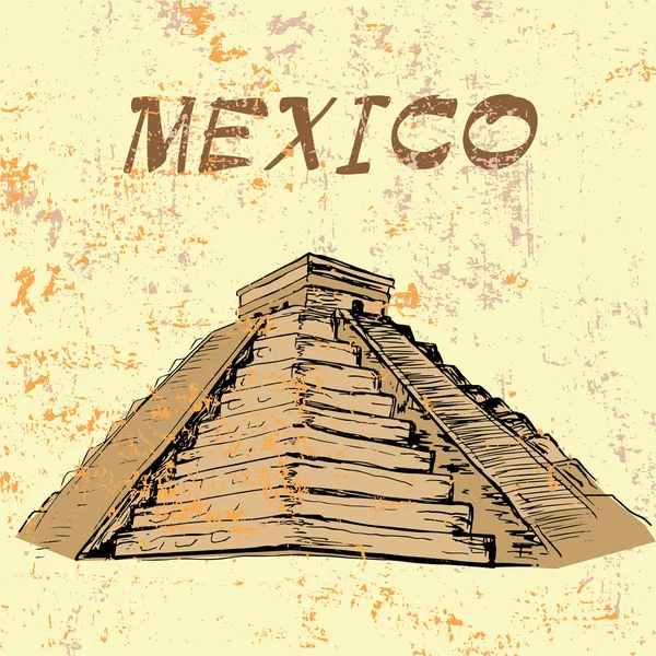 MÉXICO - El Castillo, Chichén Itzá — Vector de stock