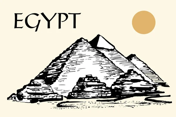 Pirâmides Egípcias, Grande Pirâmide de Gizé —  Vetores de Stock