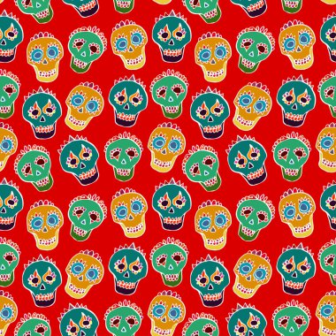 Renkli kafatasları ile sorunsuz arka plan