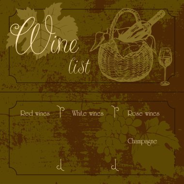 Eski stil şarap koleksiyonu kartı