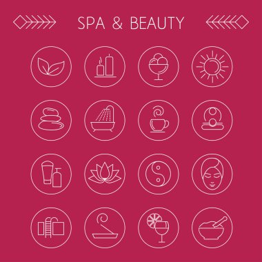 Spa ve boş zaman doğrusal simgeler