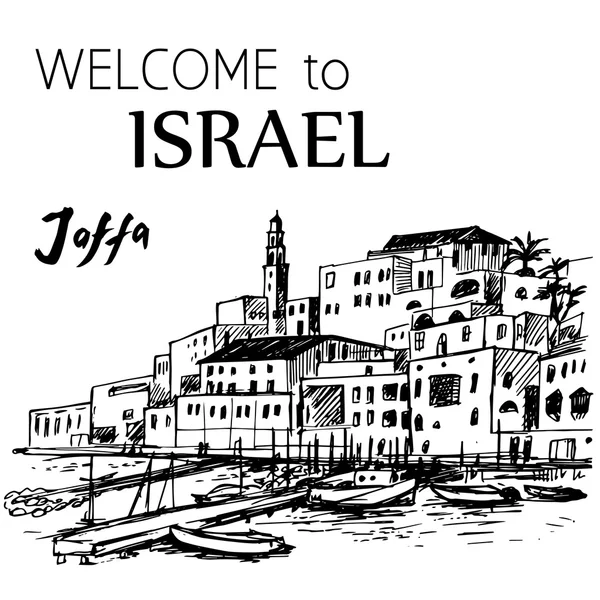 Jaffa gamla hamn - Israel — Stock vektor