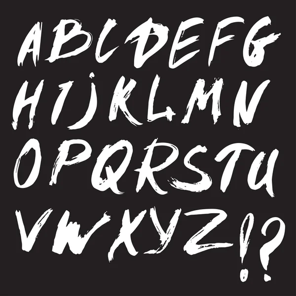 Alphabet anglais - dessiné à la main avec pinceau — Image vectorielle