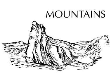 Tükenmez kalem dağ aralığı çizilmiş