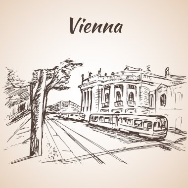Tramvay ile Viyana sokak