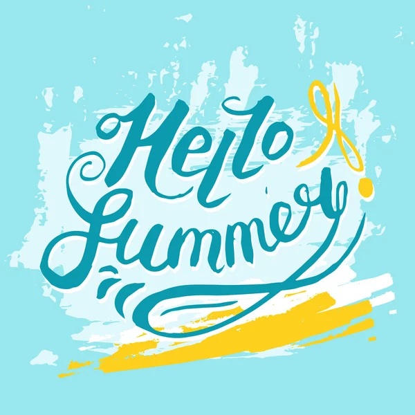Ciao Summer tipografico grunge card — Vettoriale Stock
