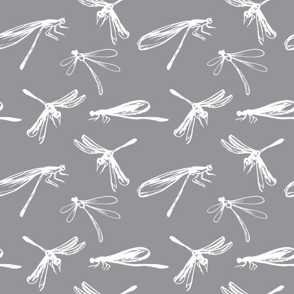Seamless pattern with dragonflies