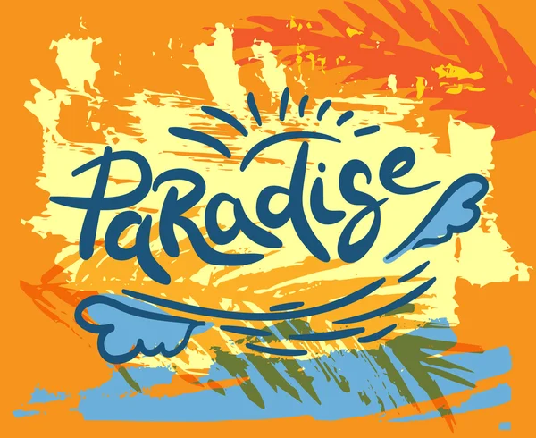 Tarjeta de verano colorido "Paraíso " — Vector de stock