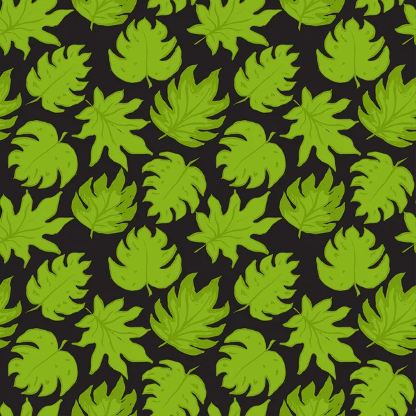 Bezešvé pattern s green leafs — Stockový vektor