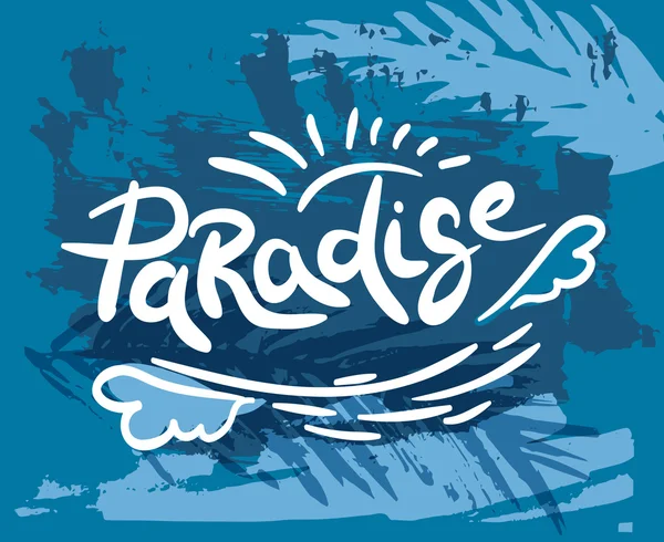 Tarjeta azul de verano "Paradise " — Vector de stock