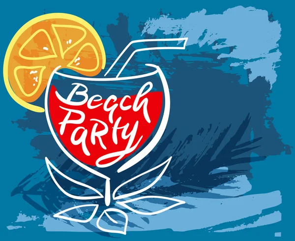 Bunte Sommerkarte "Beachparty" — Stockvektor