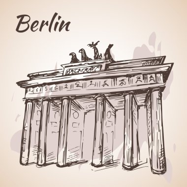 Berlin Brandenburg Kapısı el çekilmiş