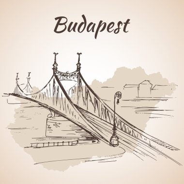 Budapeşte, Macaristan 'daki Özgürlük Köprüsü. 