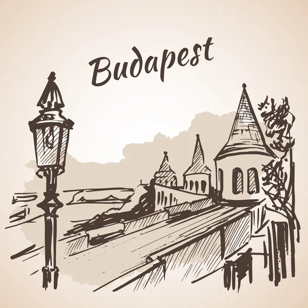 Fiskerbastion Budapest, Ungarn – stockvektor