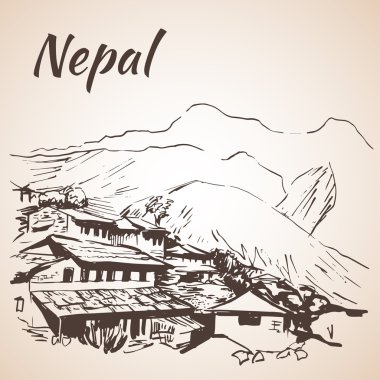 Nepal - Annapurna devre bir dağ köyü