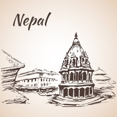 Nepal Katmandu Vadisi'nde, Bhaktapur Durbar Meydanı. Katmandu. Isol