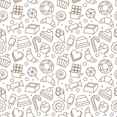 Farklı tatlı simgeleri ile Seamless Modeli