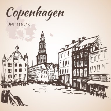 Merkezi kare, Amagertorv - Copenhagen