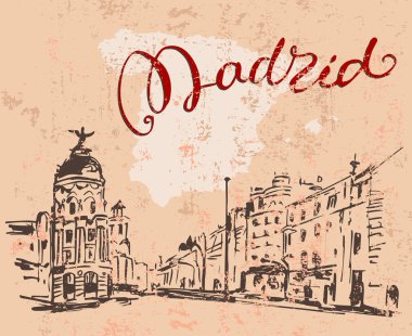Madrid el çekilmiş Sokağı. İspanya. 