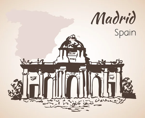 Puerta de Alcala - Madrid. Spanje — Stockvector