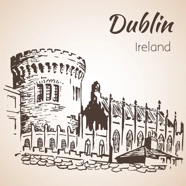 Castelo de Dublin - Irlanda — Vetor de Stock