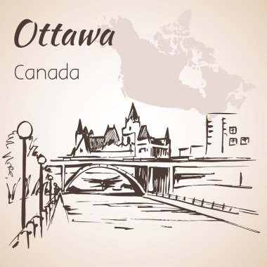 Ottawa Rideau kanalı nezaket. Ottawa ve harita