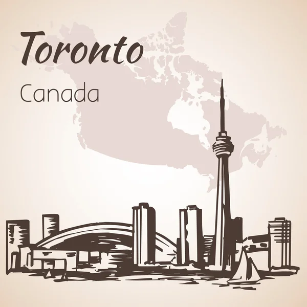 Торонто, Канада sityscape біля берегової лінії. Ізольовані на білому — стоковий вектор