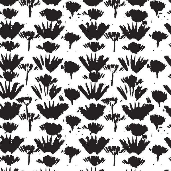 Hand drawn seamless pattern with ink prints — Stock Vector