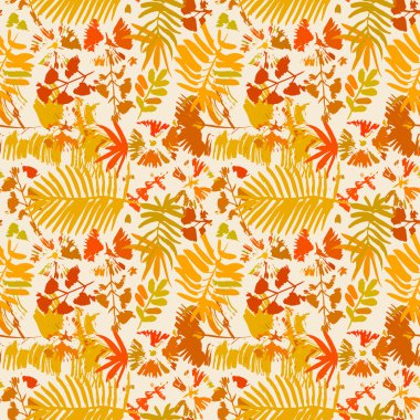 Seamless modeli ile farklı sarı yapraklar