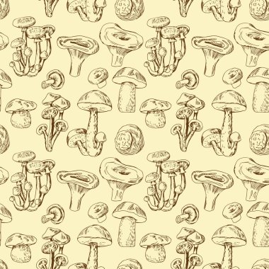 El ile Seamless Modeli yenilebilir mantar çizilmiş