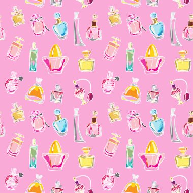 Farklı türde bir parfüm şişeleri ile Seamless Modeli