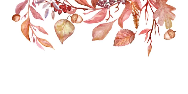 Watercolor Autumn Clipartwith White Beige Orange Pumpkins Fall Clip Art — Stock Photo, Image