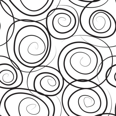 Siyah ve beyaz swirls ile seamless modeli