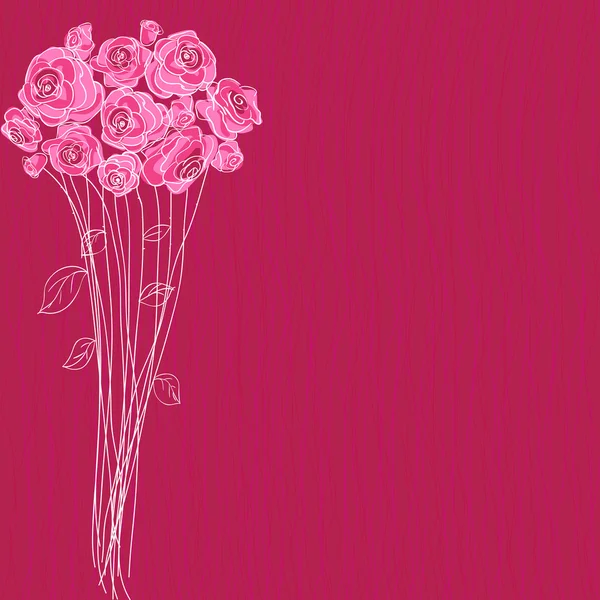 Rosa und rote Rosen Karte — Stockvektor
